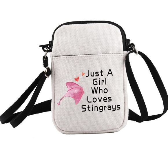 Stingray Lovers Gift Stingray Print Crossbody Bag Manta Ray Ocean Sea Animal :< - Picture 1 of 7